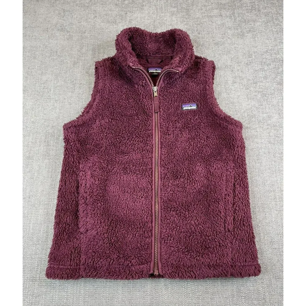 Patagonia Vest Girls (L - 12) Purple Los Gatos Deep Pile Full Zip Outdoor Hiking - Picture 2 of 7